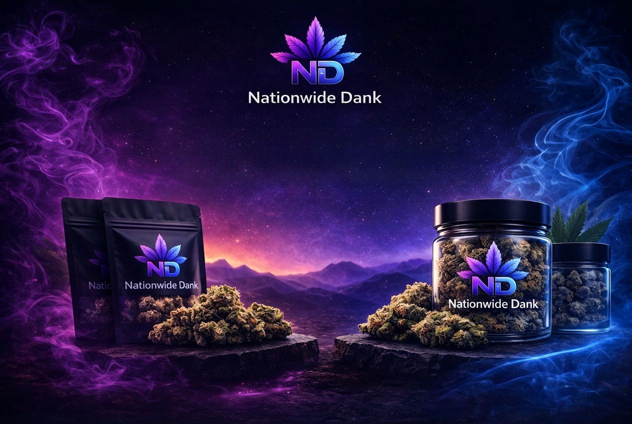 Nationwide Dank cosmic ND monogram with premium hemp flower
